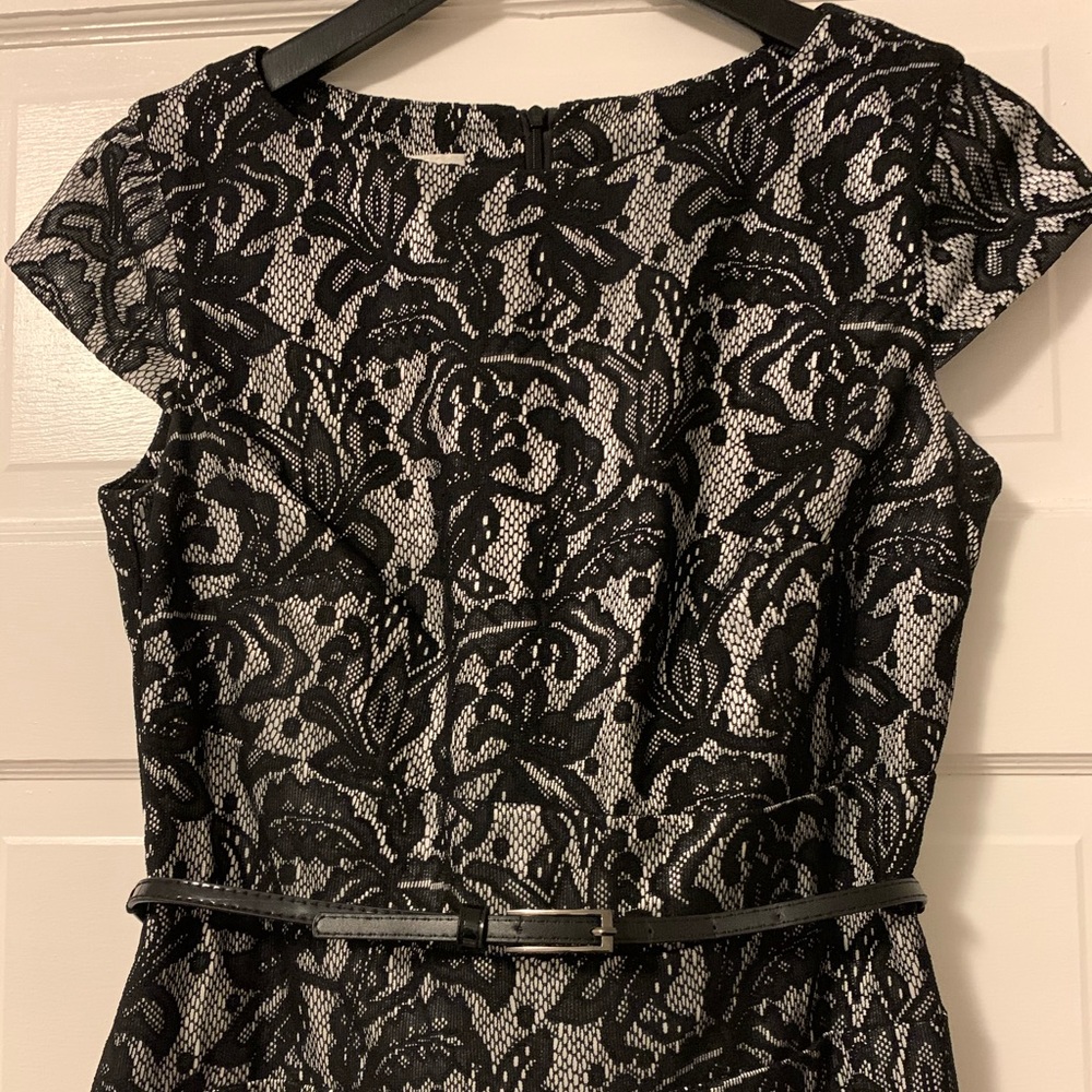 Alyx Limited Black Lace Belted Cocktail Dress - Picture 2 of 3